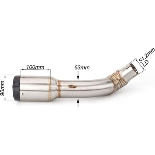 Motorcycle Full Exhaust Middle Pipe Connection Link Pipe Round 51mm Muffler Slip On For Kawasaki Z900 Ninja900 with Exhaust