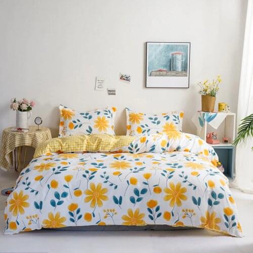 Rural Style Yellow Duvet Cover 220x240 Pillowcase 3pcs,Bedding Set,200x200 Quilt Cover,Blanket Cover, Bed Sheet,Queen King Size