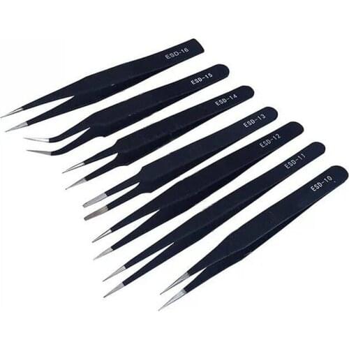 Precision tweezers Stainless steel antistatic industrial electronic components maintenance and antistatic pincet vetus ESD-15