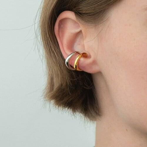 Simple Metal Gold Non Piercing Earring Clips For Women Fashion Jewelry Cool Personality Girls Silver Color Ear Clip Jewelries