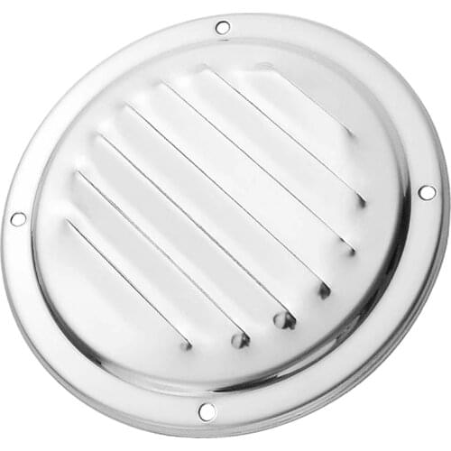 Ventilation Grille Boat Yacht Stainless Steel Exhaust Grill Insect Screen, Round Φ 124mm, Silver