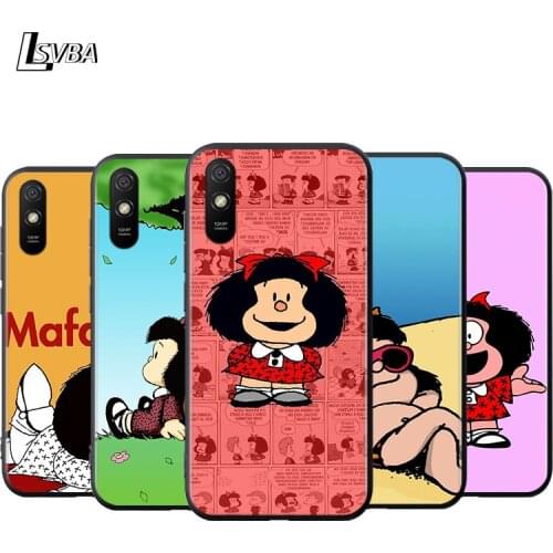 Animated cute Mafalda Silicone Cover For Xiaomi Redmi K40 K30i K30T K30S K30 K20 10X Ultra Pro Black Soft Phone Case Shell