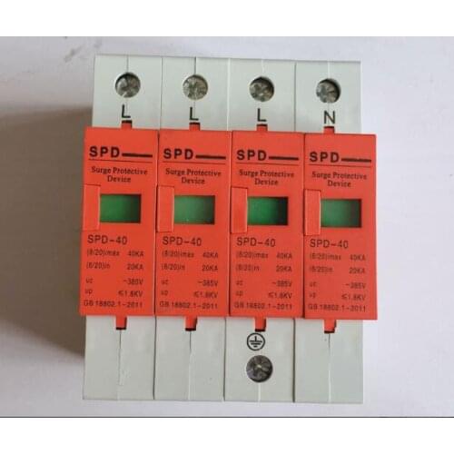 SPD Din Rail Surge protector power 4P lightning arrester household 220V surge switch 10-20KA 20-40KA 30-60KA 40-80KA