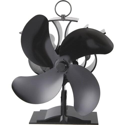 Heat Powered Stove Thermal Fan Power Stove Fan 4-Blade Efficient Fireplace Fan Eco Friendly Warm Air Fan Fireplace