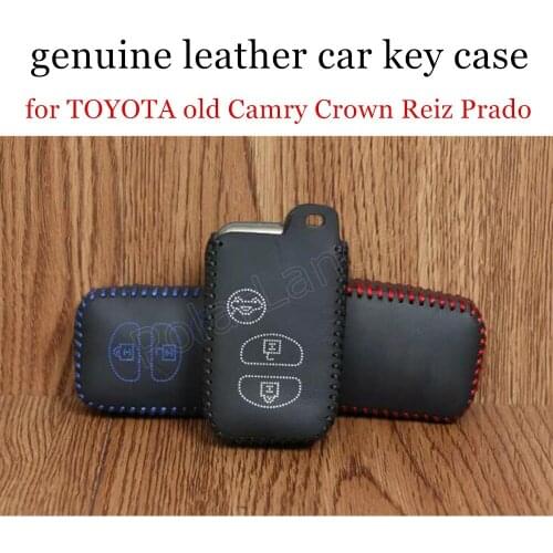 Only Red new arrival fit for TOYOTA old Camry Crown Reiz Prado Car key case hand sewing real leather key packet car key cover