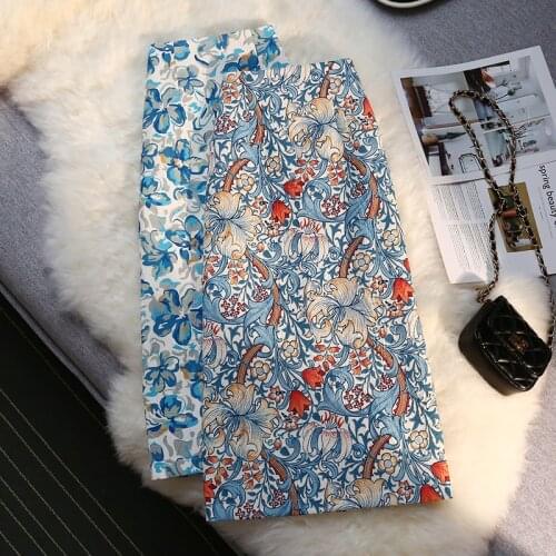 Vintage Print Floral Skirts Women Summer Harajuku High Waist Long Skirt Plus Size A-Line Skirts jupe femme