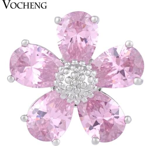 Vocheng Ginger Snap CZ Stone Water Drop Luxury Brass Material 18mm 4 Colors Flower Charms Vn-1277
