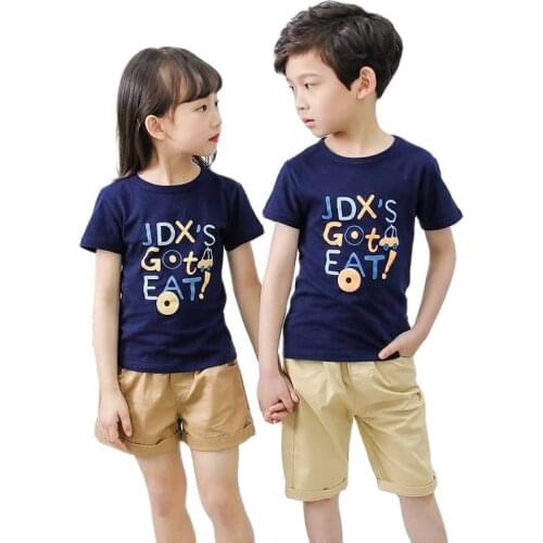 High Quality 2021 Kids T-shirts Summer Boys Girls Fashion Short Sleeves Casual Children Clothing O-Neck Design Letter Prints