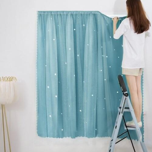 Blackout Curtains Blind Drapes Punch Free Living Room Bedroom Stars Window Treatment Home Decoration Accessories
