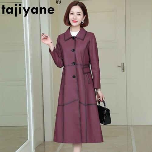 Real Leather Genuine Jacket Women Sheepskin Coat Jacket Women 2021 Spring Autumn Korean Elegant Slim Long Coats XU19SS-PY2608