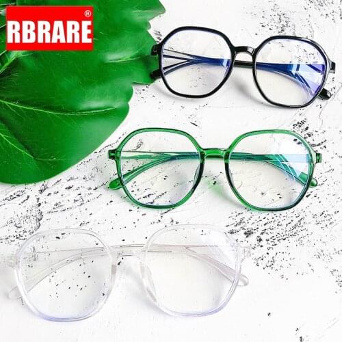 RBRARE 2021 New Women Myopia Glasses Anti-blue Light Flat Mirror Glasses Oversized Frame Nearsighted Prescription Eyeglasses