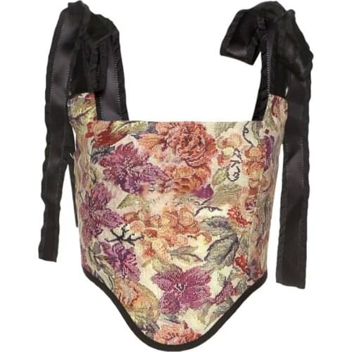 Women Sexy Bustiers Corsets Backless Crop Tops Camisole Tank Top Waistcoat Sexy Square Neck Slim Vest Top Backless