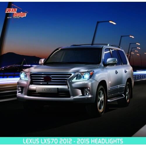 1/Set 2PCS Original factory Style Headlights New Black Type Headlamp FrontLights For Lexus LX570 2012 - 2015