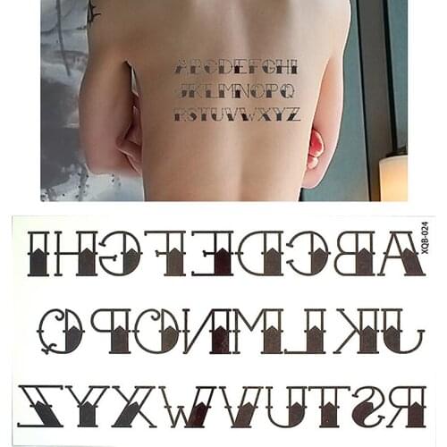 1 Pieces 26 letters Hot Black White Large Flower Henna Temporary Tattoo Black Mehndi Style Waterproof Tattoo Sticker