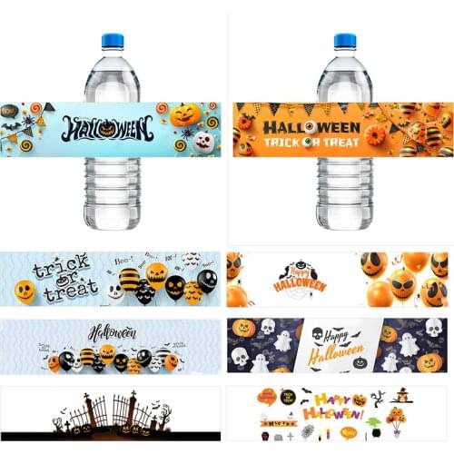 10pcs Halloween Water Bottle Labels Stickers Seal Sealing Sticker Labels Happy Halloween Party Decoration