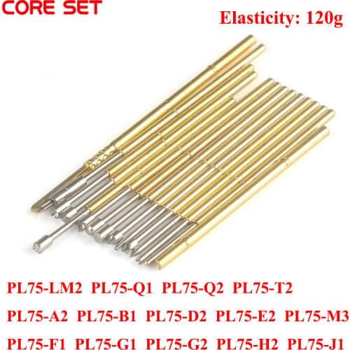 20PCS PL75 Tip 0.74mm Spring Test Probes High Carbon Probe Retractable Test Needle A2/B1/1D/D2/E2/F1/G1/G2/H2/J1/LM2/Q1/Q2/T2/M3