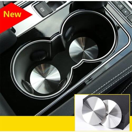2pcs Stainless Steel Car Cup Holder Cover Mat Trim Decoration Sticker For Jaguar XE XF XJL XFL F-Pace f pace Accessories