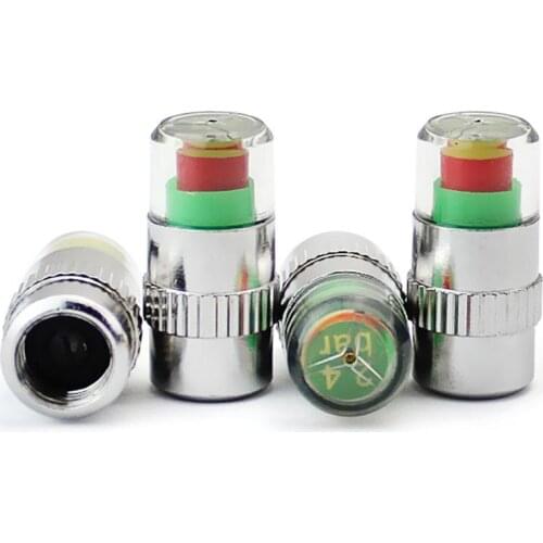 4Pcs Car Auto Tire Pressure Monitor Tyre Gage Alert Sensor Indicator Valve Caps