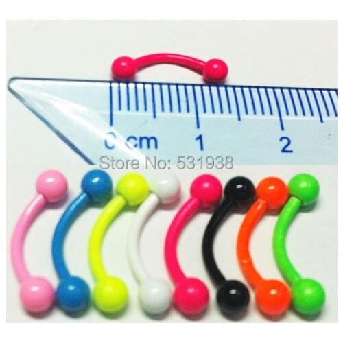 40pcs fashion 2015 new hot men women small eyebrow bar pircing candy colors mixed piercing body jewelry wholesale for girls