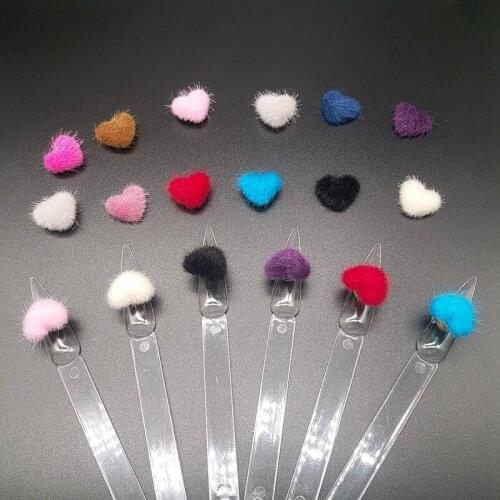 5pcs Heart Pompoms 3D Nail Charms 2021 New Magnetic Pom Kit For Nails Magnetic Pom Puffy Poms Charms Nails Art Supplies D9003(1)