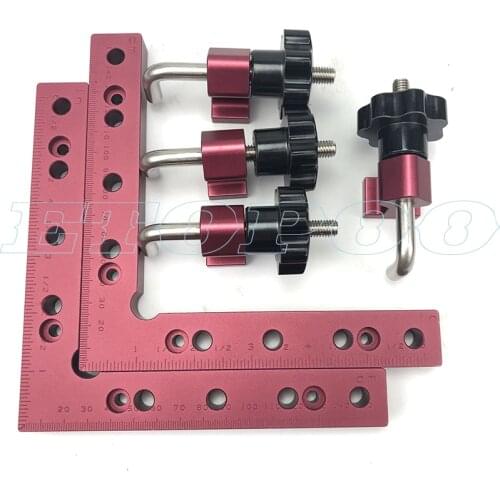 6Pc/set 90 Degree Right Angle Positioning Squares Clamping 160x160mm L Block Squarer Ruler Clap Woodworking Carpenter Tools