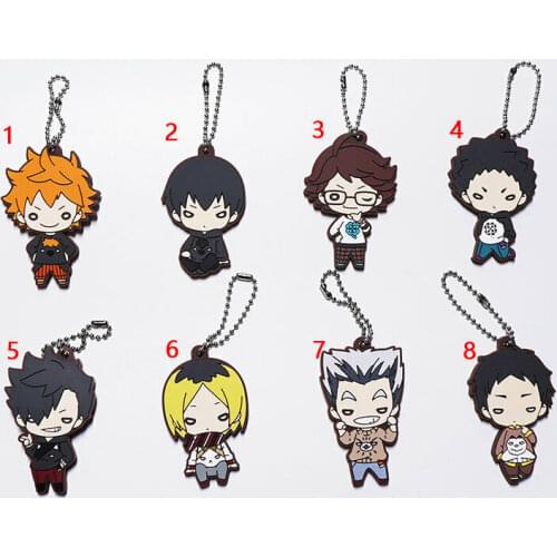Anime Haikyuu!! Rubber Keychain Key Ring Race Straps cosplay