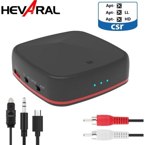 APTX HD Wireless Adapter 5.0 Bluetooth Receiver Transmitter 2 IN 1 Stereo Music With 3.5 AUX Jack For TV Computer Headphones