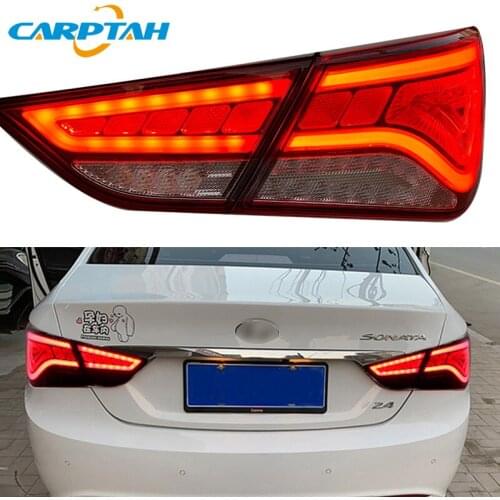 Car Styling Tail Lights Taillight For Hyundai Sonata 8 YF 2011 - 2014 Rear Lamp DRL + Turn Signal + Reverse + Brake LED Light