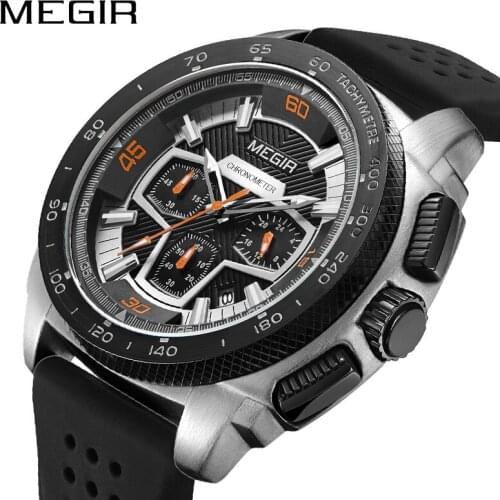 MEGIR Brand Sport Watch Men Relogio Masculino Fashion Silicone Quartz Wrist Watches Clock Men Military Army Wristwatch 2056