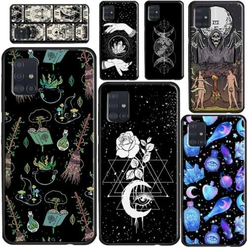 Occult Witchcraft Moon Gothic Witch Phone Case For Samsung A71 A51 A41 A31 A11 A12 A32 A52 A72 A20e A21S A02S A10 A40 A50 A70