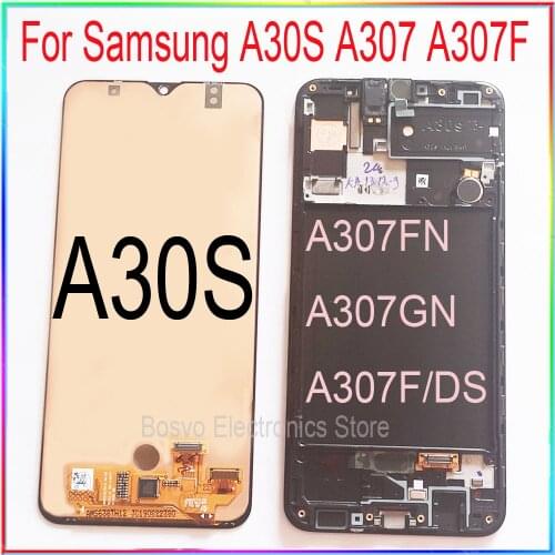 For Samsung A30S LCD screen display A307 A307F with touch with frame assembly Replacement repair parts
