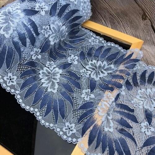 22cm Wide Elastic Lace Trim For DIY Clothing Headband Accessories Sewing Appliques Stretch French Net Lace Fabric