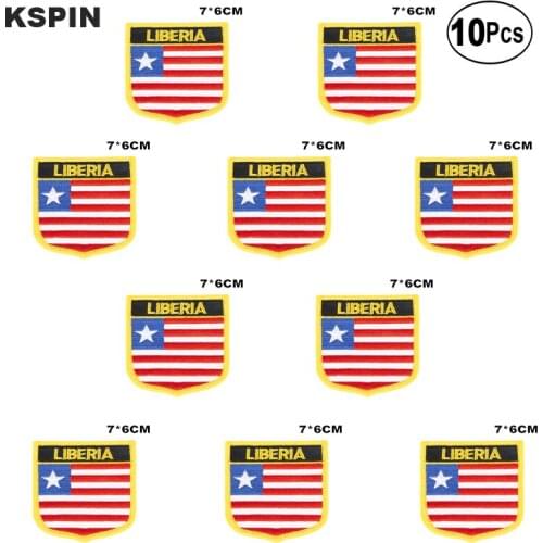 Liberia Flag Embroidery Patches Iron on Saw on Transfer patches Sewing Applications for Clothes in Home&Garden