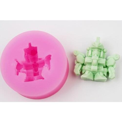 Robot Shape Fondant Cake Decoration Mold Candy Chocolate Mold Silicone Ice Cube Soap Mold High Quality Baking Tool Easy Release