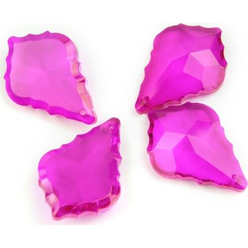 38mm/50mm/63mm/76mm Crystal Maple Leaf Garlands Strand Rose Glass Crystal Chandelier Pendants Party Wedding Decoration