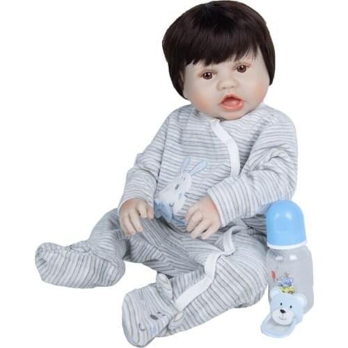 KEIUMI 23 Inch Package Well Reborn Baby Dolls Full Silicone Vinyl Body Boy Kid Birthday Present Playmates