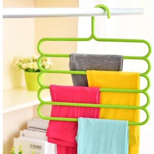 Multi-colored skidproof Five-layer trousers rack Towels Drying Racks Pants Hangers Holders