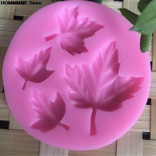 Fashion Leaf shaped silicone cake fondant mold 3D soap candle moulds