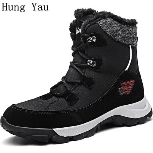 Men Women Snow Boots Ankle Winter Warm Outdoor Shoes Waterproof Non-slip Sneakers Casual Flat Platform Fashion Plus Size 35-47