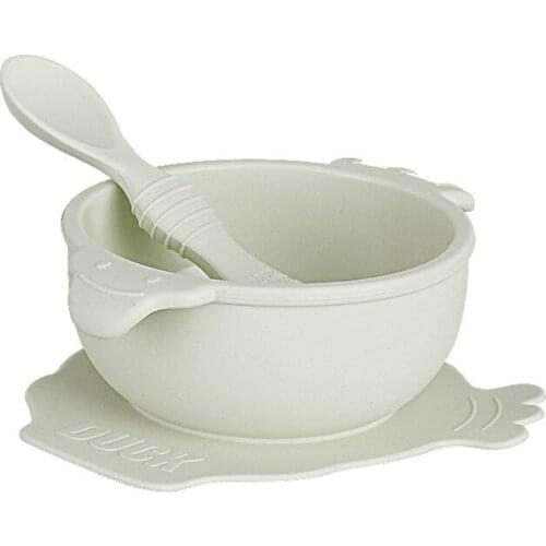 2021 New Silicone Baby Suction Bowl Spoon Set Slip Resistant Learning Feeding Tableware