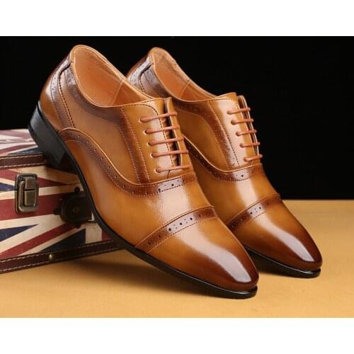 Brogue Wedding Dress Shoes Men Party Shoes for Men Leather Formal Italian Design Shoes for Men Zapatos Hombre Vestir Chaussures