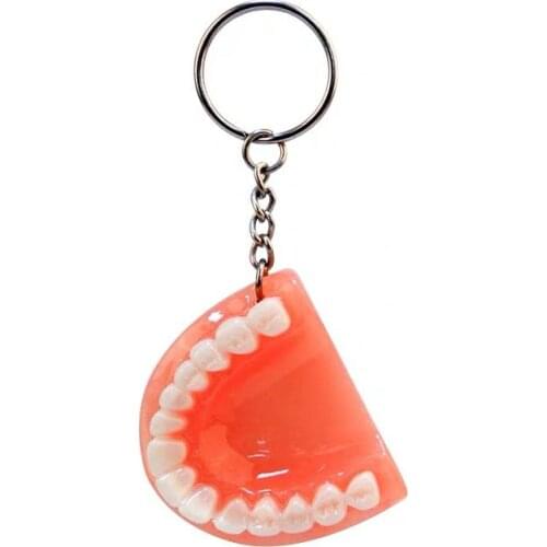 Resin tooth keychain for men key ring denture key chain creative portachiavi chaveiro llaveros hombre bag charm