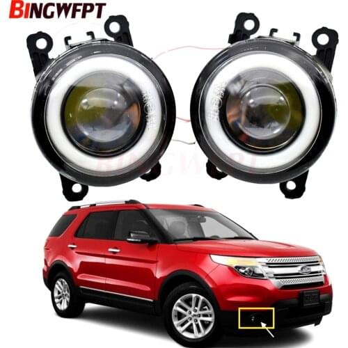 2x LED Fog Light Angel Eye DRL Daytime Running Light 12V For Ford Focus Fiesta Explorer Transit E-dge Ka Mondeo Fusion