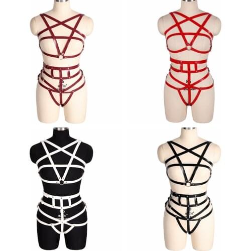 Adjust Caged Bralette Ladies Strappy Bra Plus Size Sexy Harness Bra Body Belt Lingerie Set Halter Bra Tops Pole Dance Rave Wear