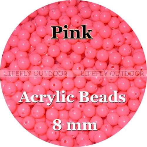 Pink Color, 8mm / 300+ Acrylic Beads, Round, Fishing Lures, Rigs, Accessories, Craft