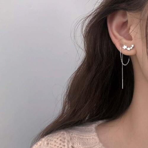 Drop Earrings Star Meteor Tassel For Women Long Chain Zircon Fashion Korean New Trendy Hot Student Girl Gifts Jewelry BOYULIGE