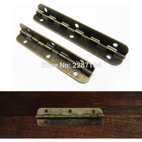 6pcs Lengthened Antique Brass Jewelry Gift Wine Wooden Box Case Hinge furniture Dollhouse Cabinet Door Window Hinge With Screws