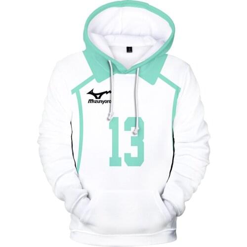 Anime Haikyuu Cosplay Costume Hoodies Sweatshirts Hajime Unisex 3D Aoba Johsai High School Volleybal Club Casual Full Print
