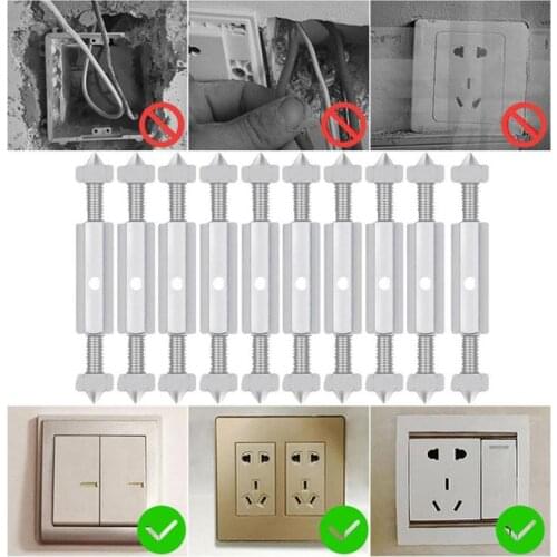 Universal 86 Type Switch Cassette Bottom Box Damage Repairer, Junction Box Multi-Function Remedial Support Rod 10 Pack