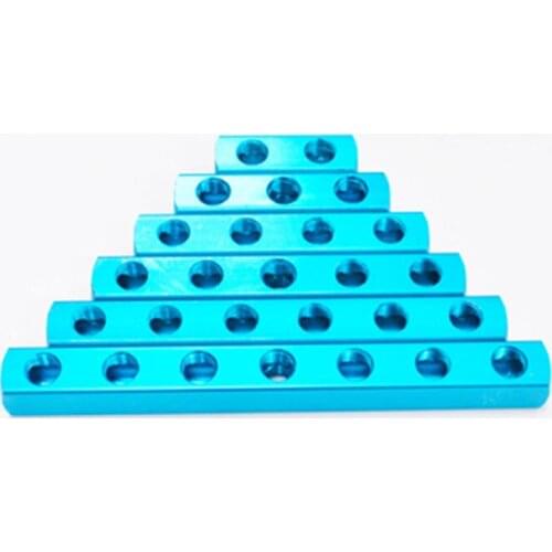 Air Manifold Distributor 1/4" PT Thread Port 2 3 4 5 6 7 8 9 Way Pneumatic Quick Plug In Connector Hose Aluminum Block Splitter